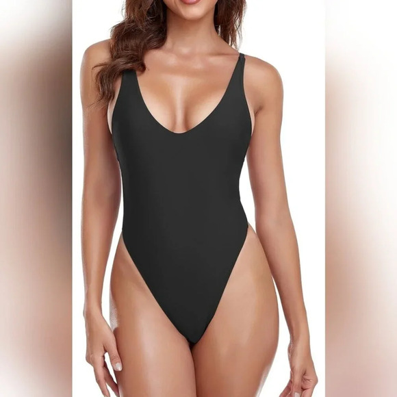 Ocean Blues Women's Thong One  Piece Bathing Suit Sexy Low Back Swimsuit - Picture 3 of 8